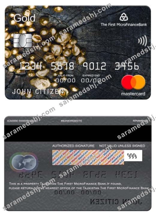 Tajikistan The First MicroFinance (FMFB) bank mastercard gold